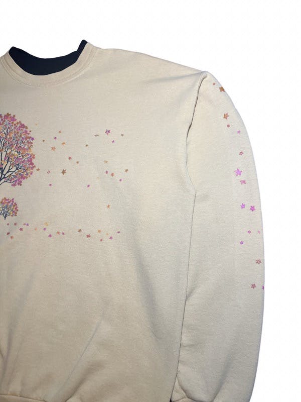 Vintage - Double-layer Cherry Blossom glitter detail crewneck - 3