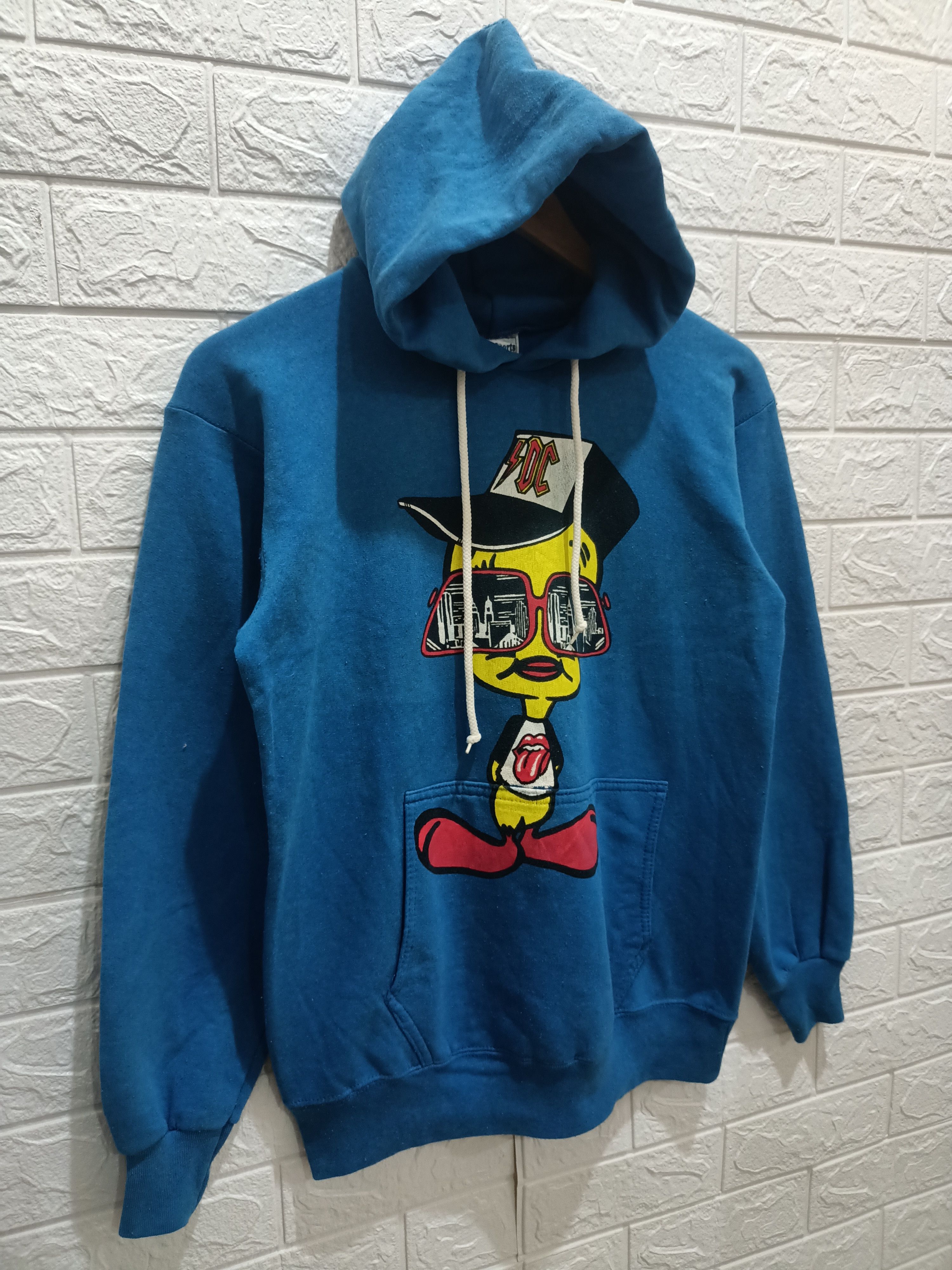 Rare Vintage 90s TWEETY ACDC THE ROLLING STONES Tour Hoodie - 4