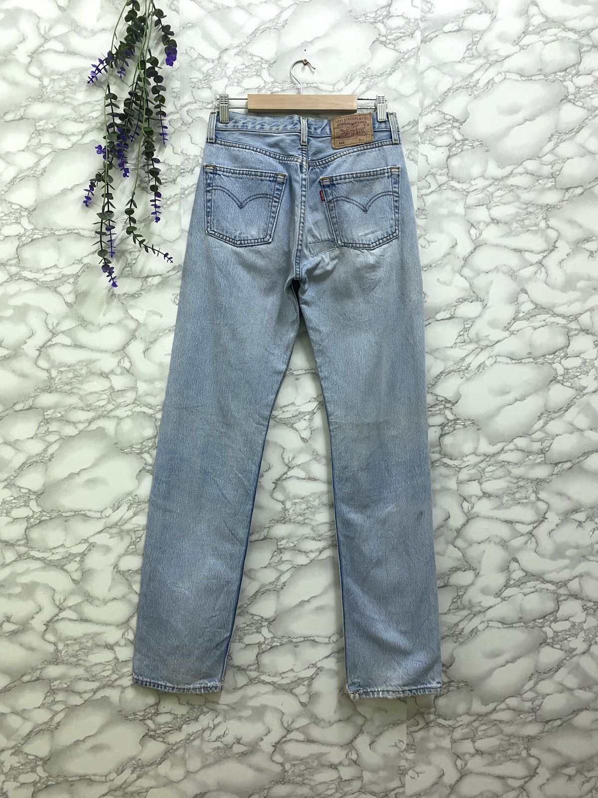 Vintage 90s Levis 501 Light Wash Distressed DenimJeans - 2