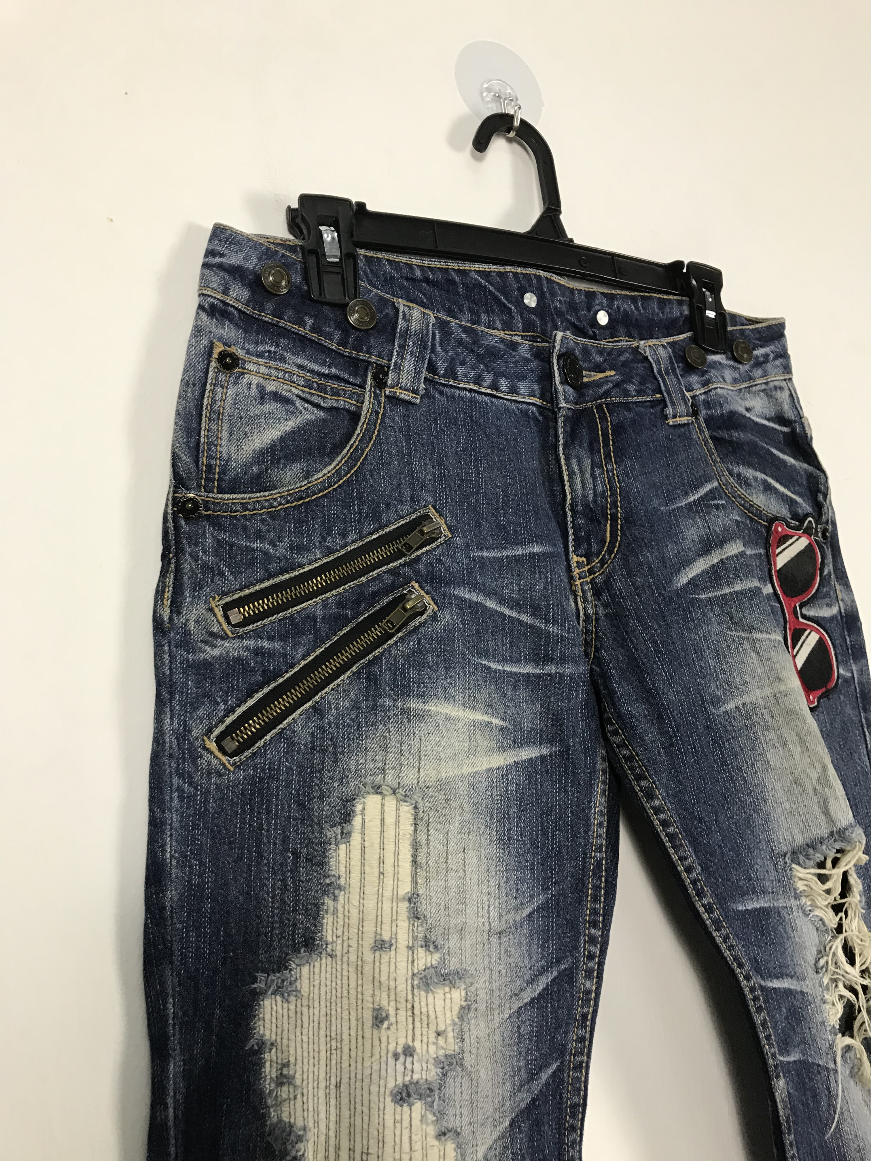 Distressed Denim - Japan Patched Distressed Jeans #2278-A - 10