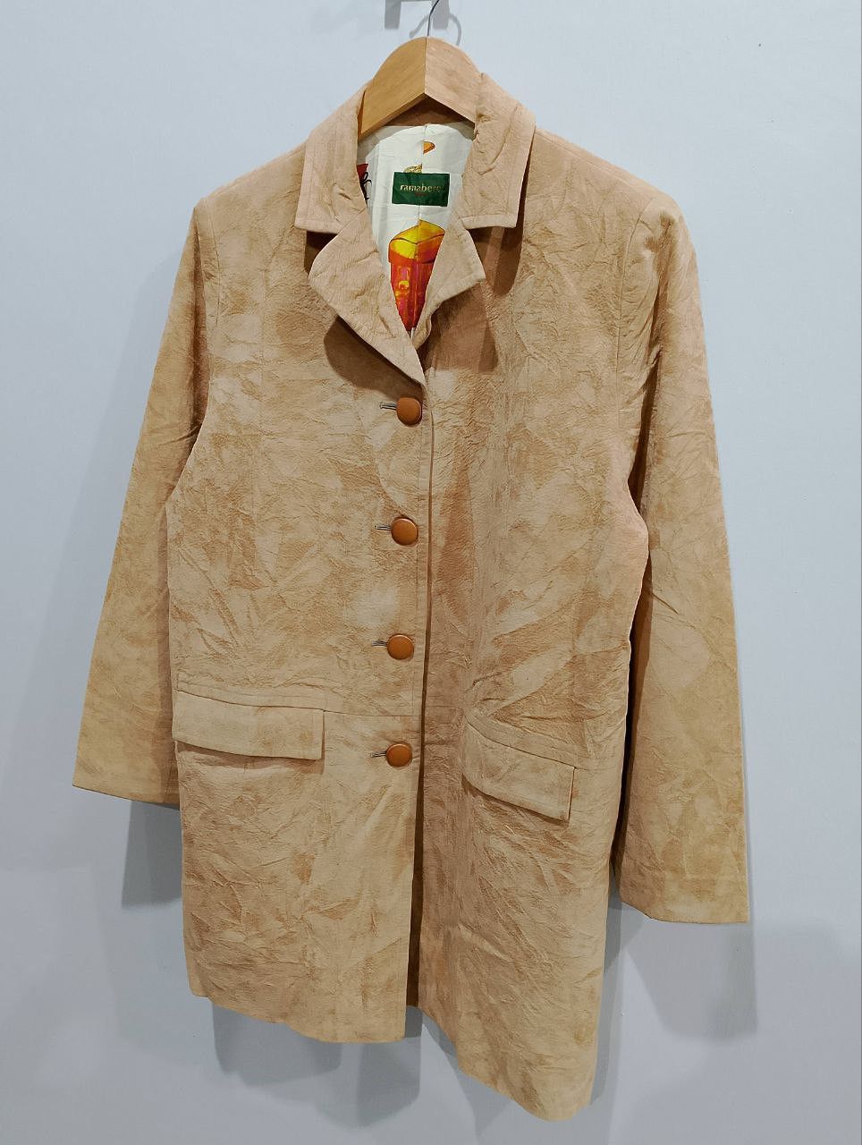 Archival Clothing - RAMABERE Tricot Japan Made Single Breasted Rayon Trench Coat - 5