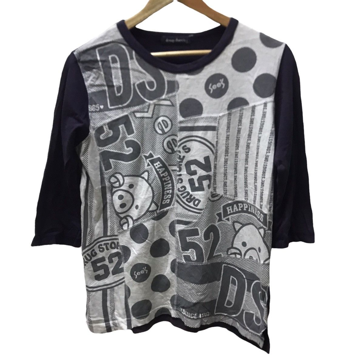 Japanese brand drug store’s 3q sleeve fullprinted tshirt - 1