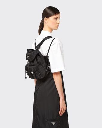 Vintage Prada Black Nylon Backpack - 1