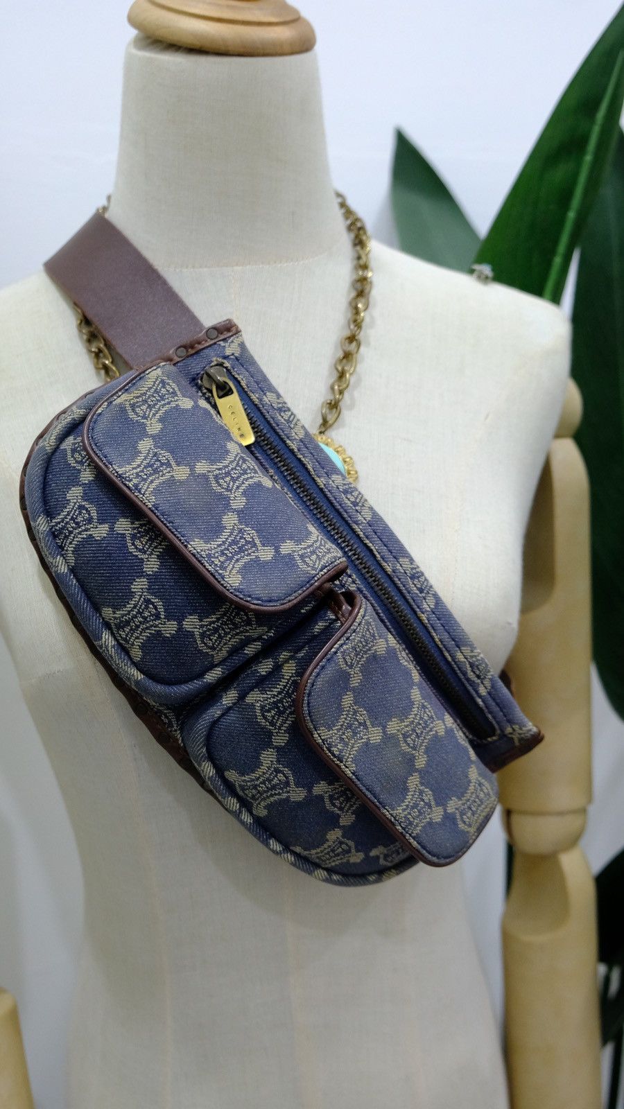 CELINE vintage macadam monogram Danim belt bag - 1