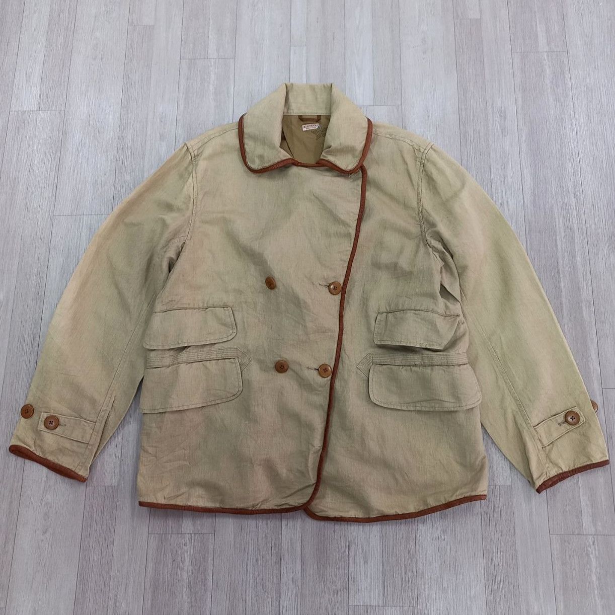 Vintage KAPITAL Hemp Chino Cross P-Coat Jacket - 5