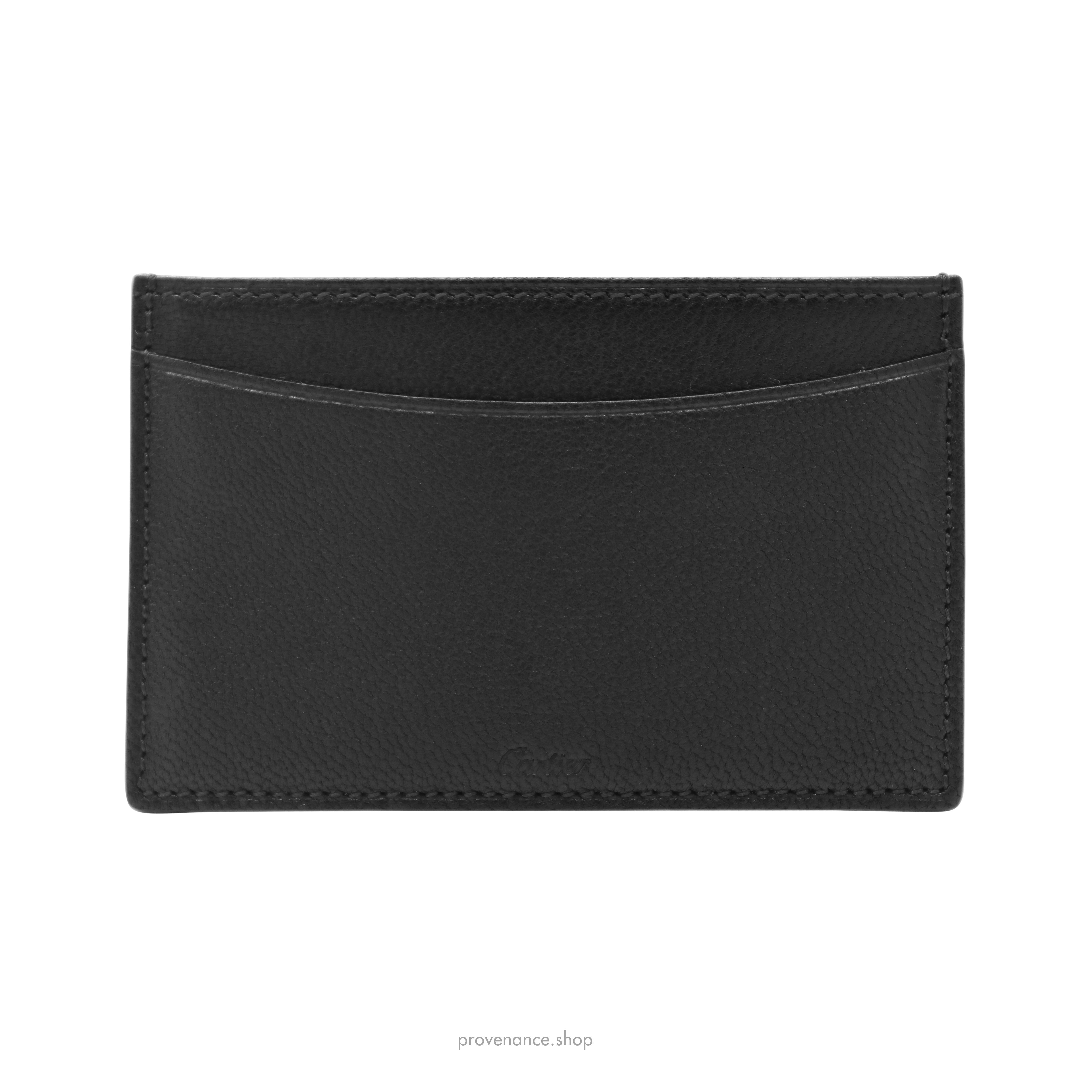 Card Holder Wallet - Black Chevre Leather - 1