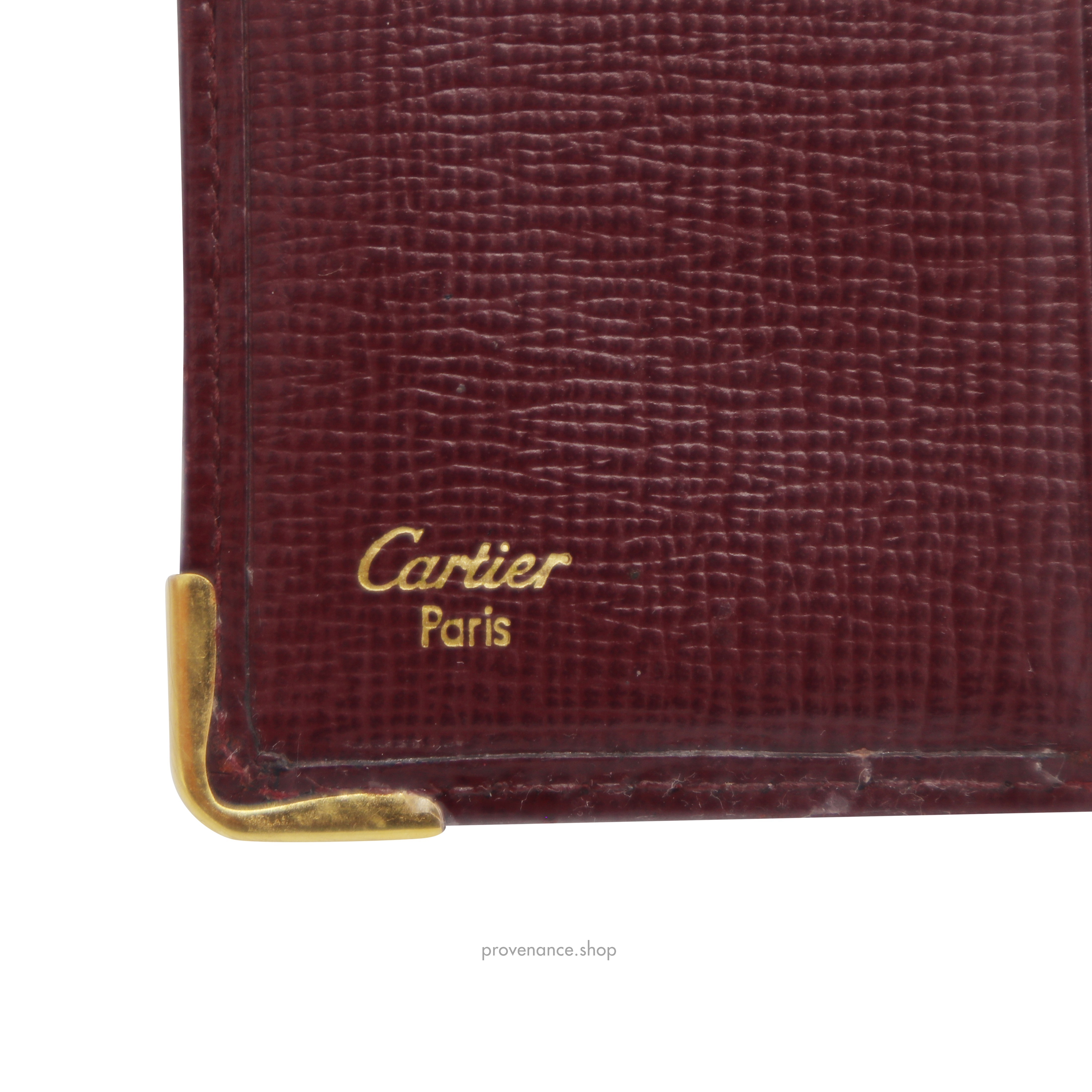 Cartier Pocket Organizer Wallet - Burgundy Leather - 6