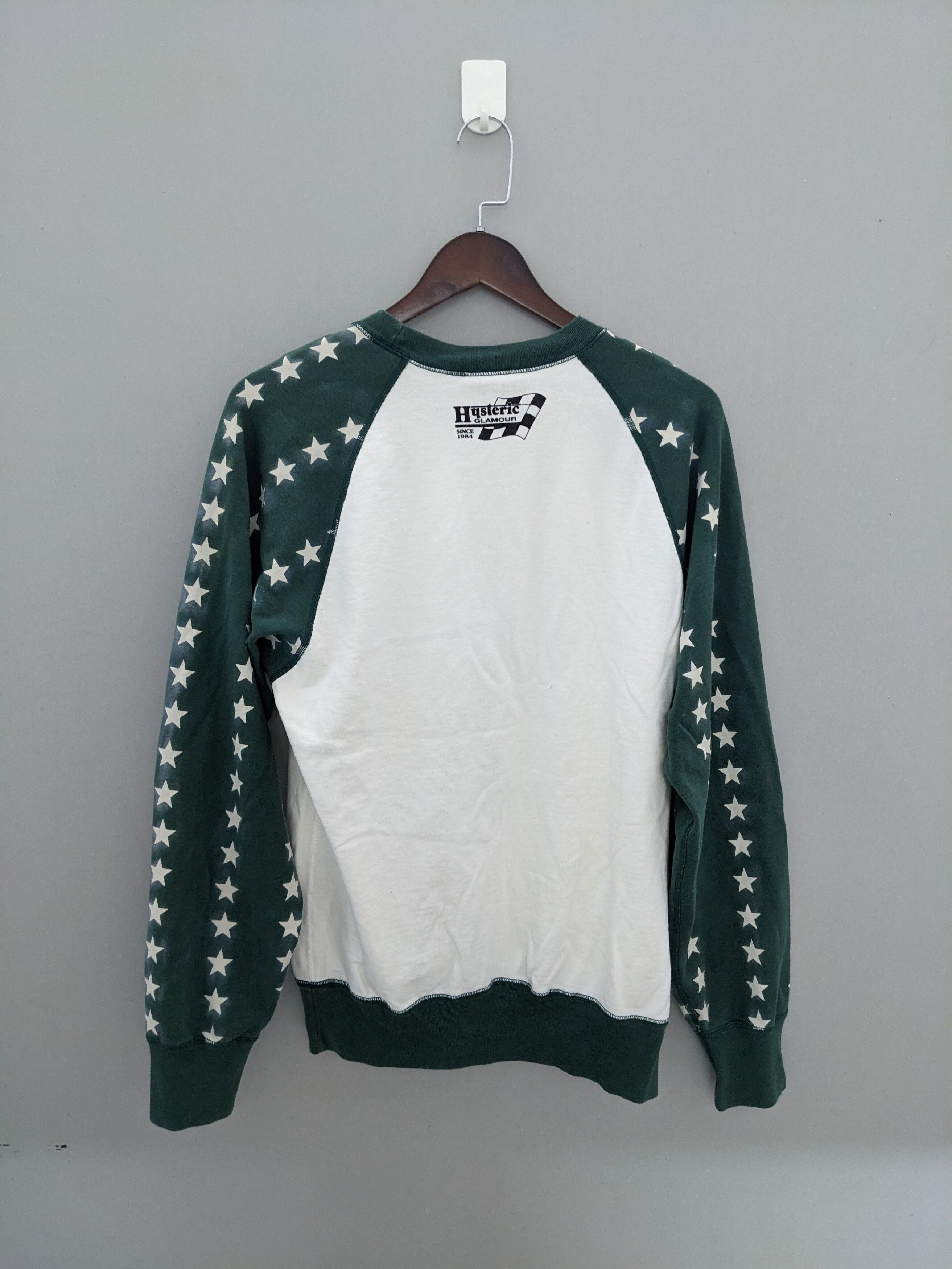 Hysteric Glamour Spellout White Green Stars Sweatshirt - 2