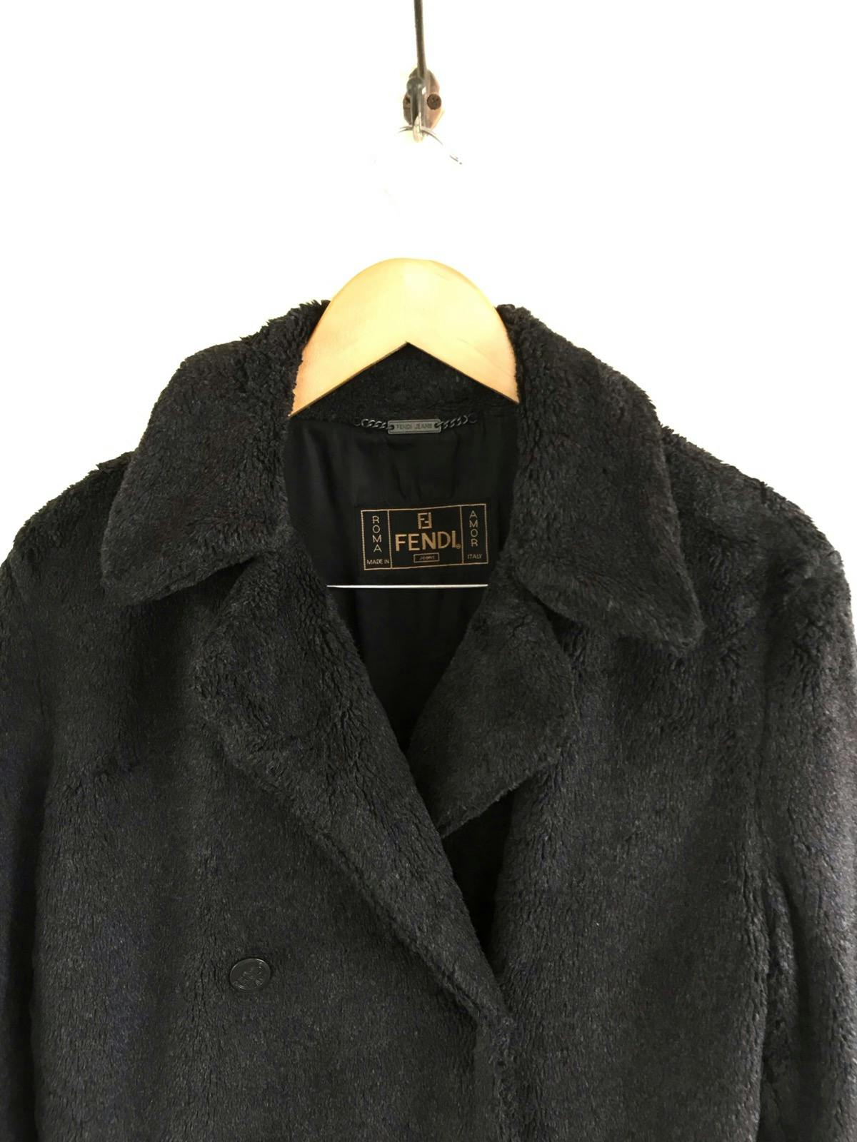 FENDI Jeans Boa Coat/ Fur Jacket Made in Italy - 2