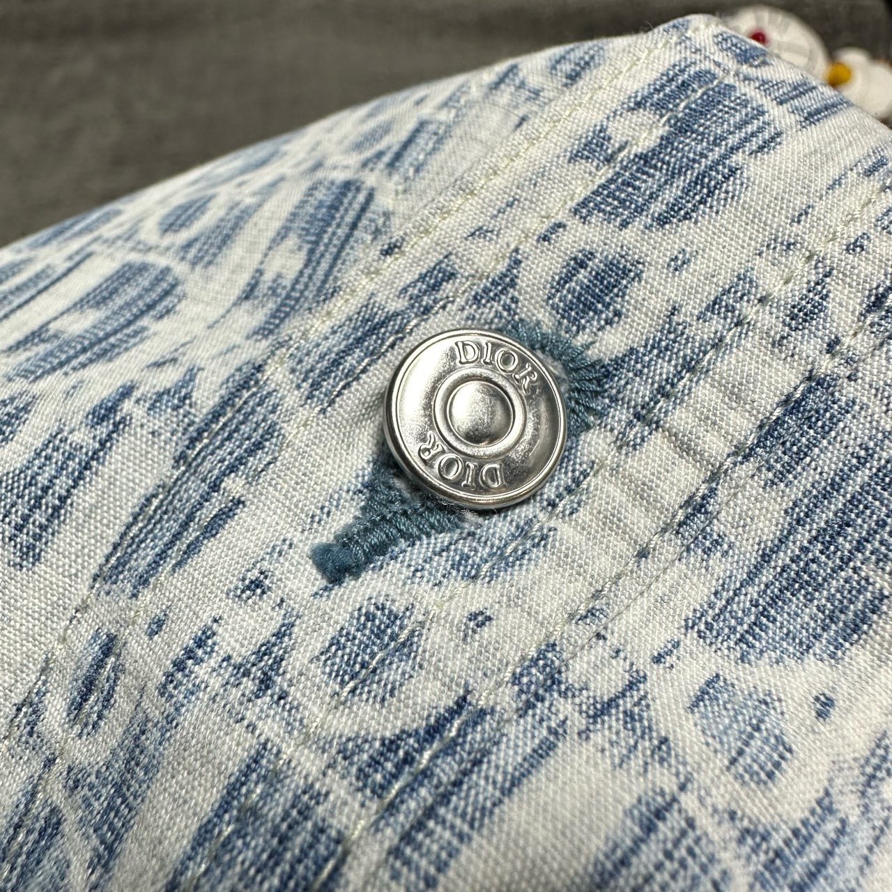 Dior blue all over print monogram washed denim shirt jacket - 5