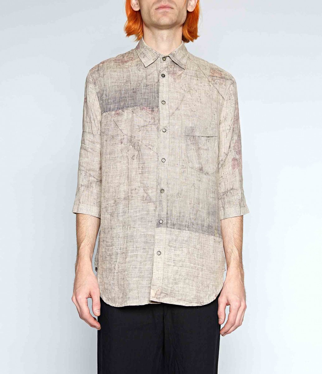 Forme D Expression - Old Hedera Paneled Crop Sleeved Shirt Size 52 - 1