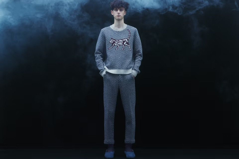 13aw geometric x-ray skeleton cat wool cashmere sweater - 1