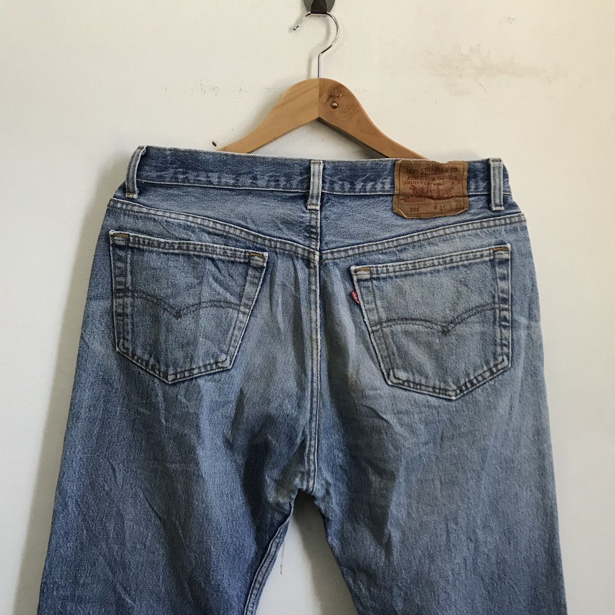 Vintage Levis 501 Made in USA Distressed Denim Jeans - 7