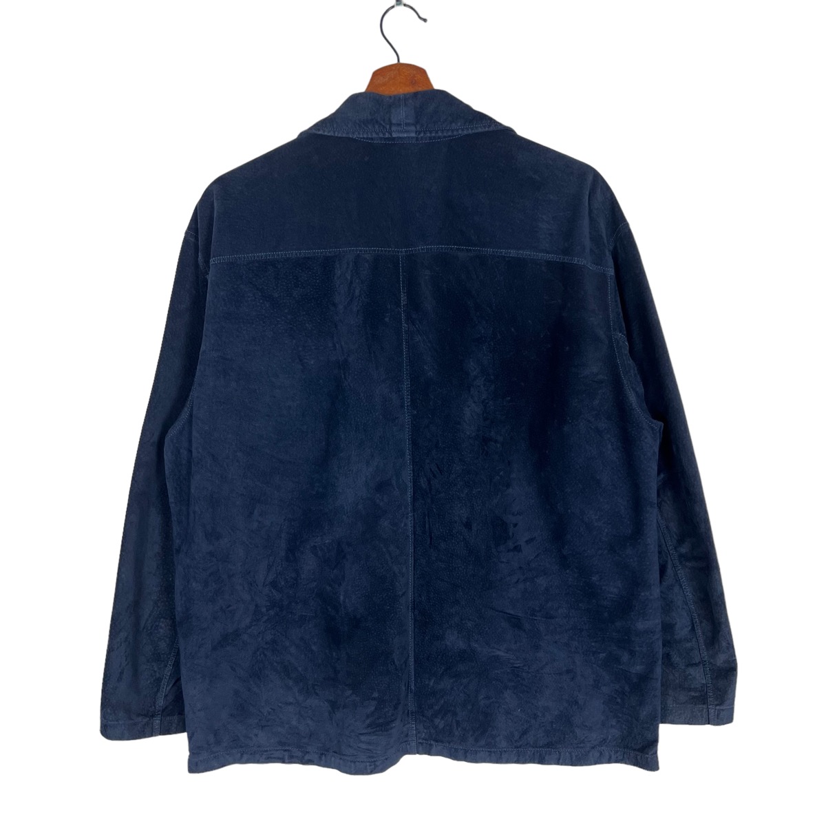 Vintage Hermes Blue Velvet Leather Jacket - 7