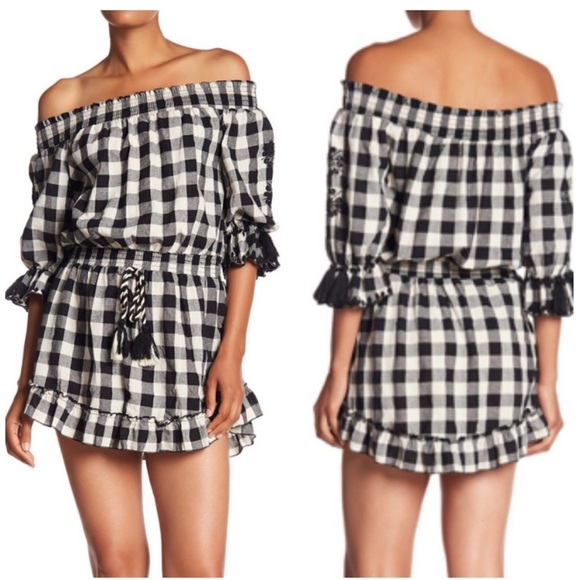 ASOS Off The Shoulder Gingham Beach Dress - 5