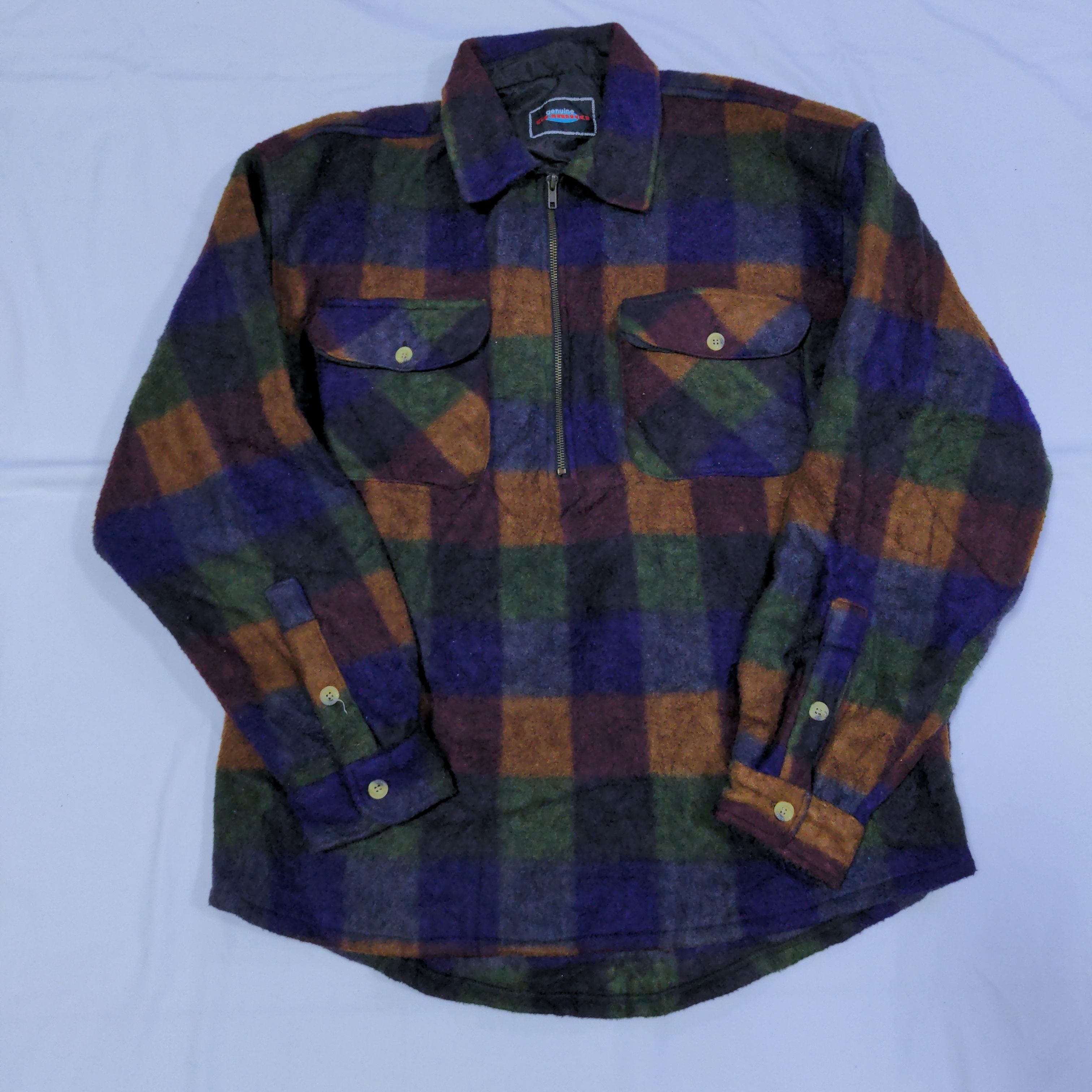 Vintage Gramicci Plaid Half Zipper Fleece Shirt Usa - 1