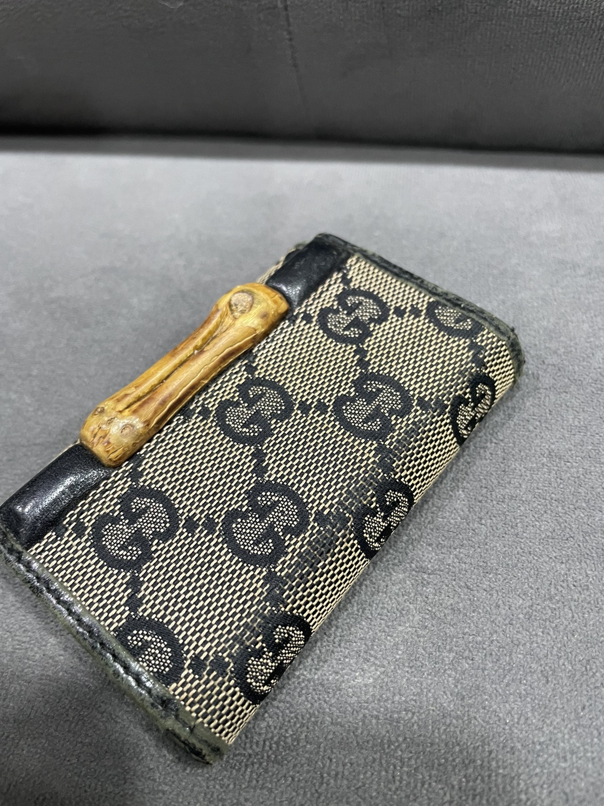 Authentic GUCCI GG Bamboo Key Case Holder - 2