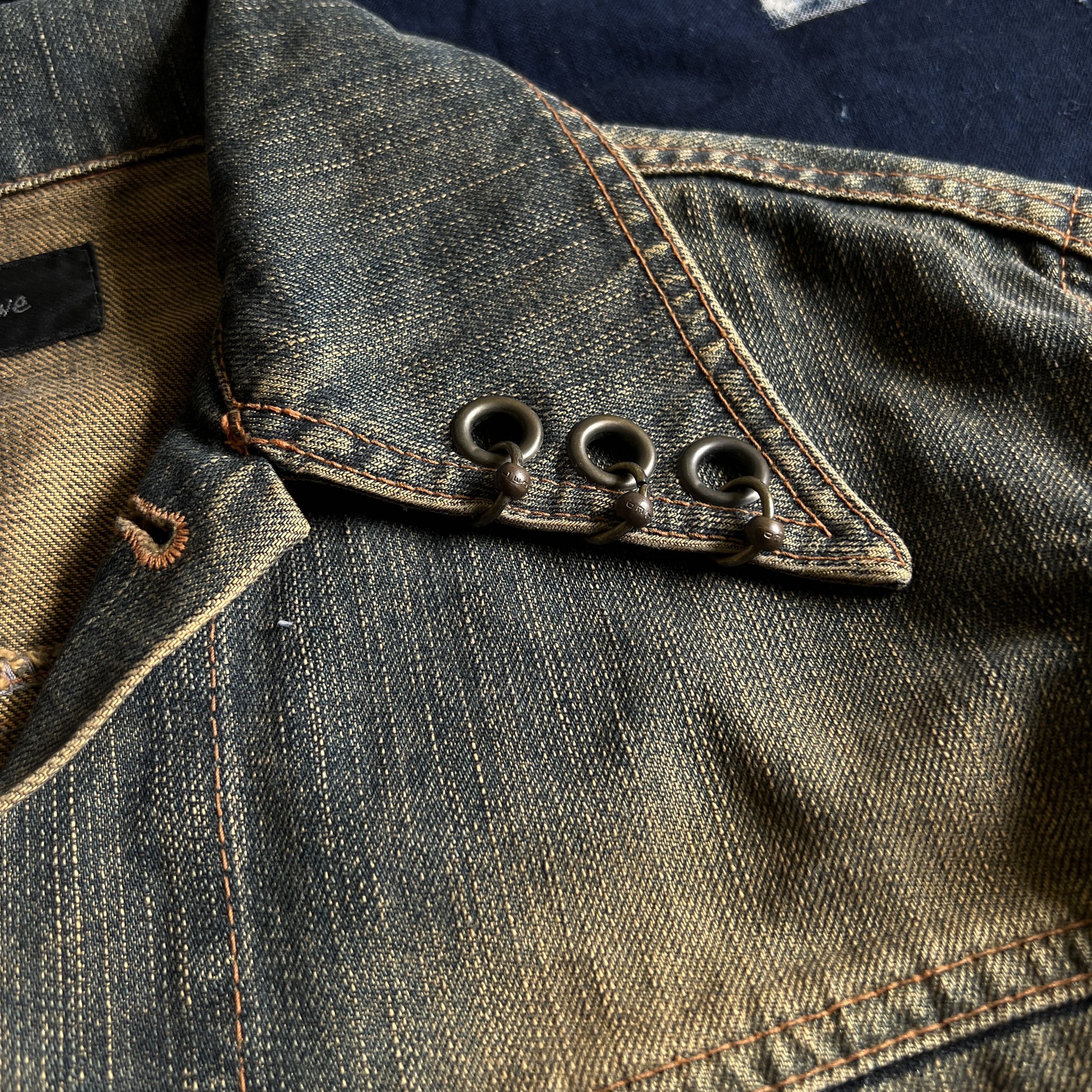 Other Designers Led rechwe mud wash pierced jacket,2000s