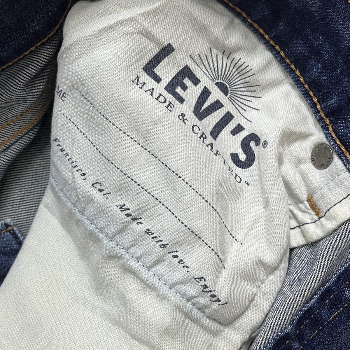 Levis Made & Crafted Blue Label Distressed Denim Jeans - 7