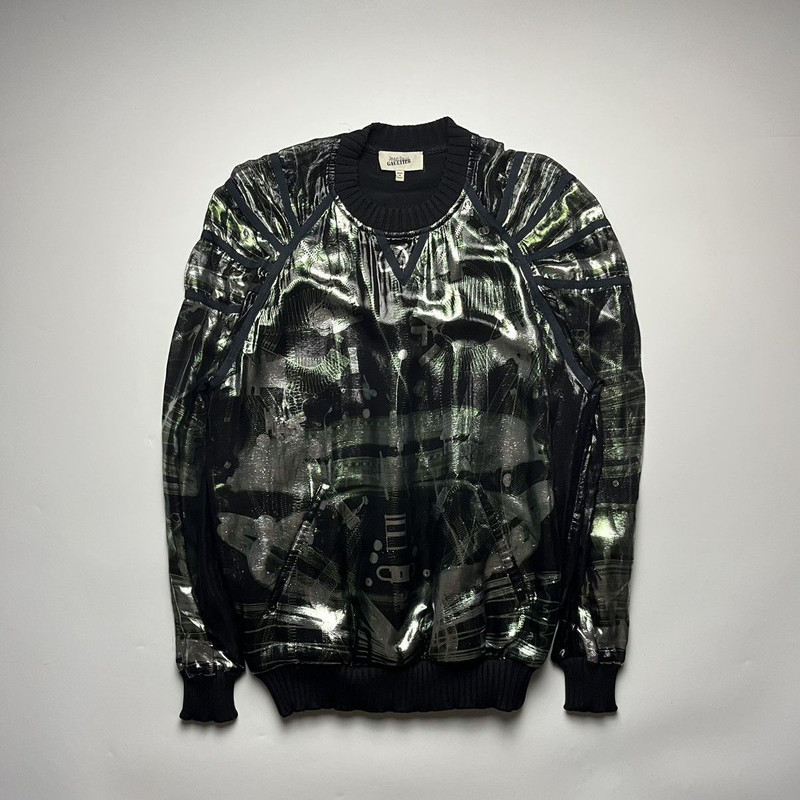 Jean Paul Gaultier Cyber Print Metallic Silk Jacket - 1