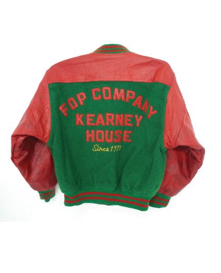 🔥Vintage🔥 KEARNEY HOUSE Leather Sleeve Varsity Jacket - 1