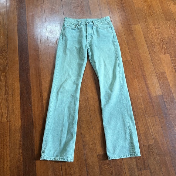 Hope Stockholm Aqua Bio Tint Green Rush Jeans Relaxed Bootcut size 27 - 8