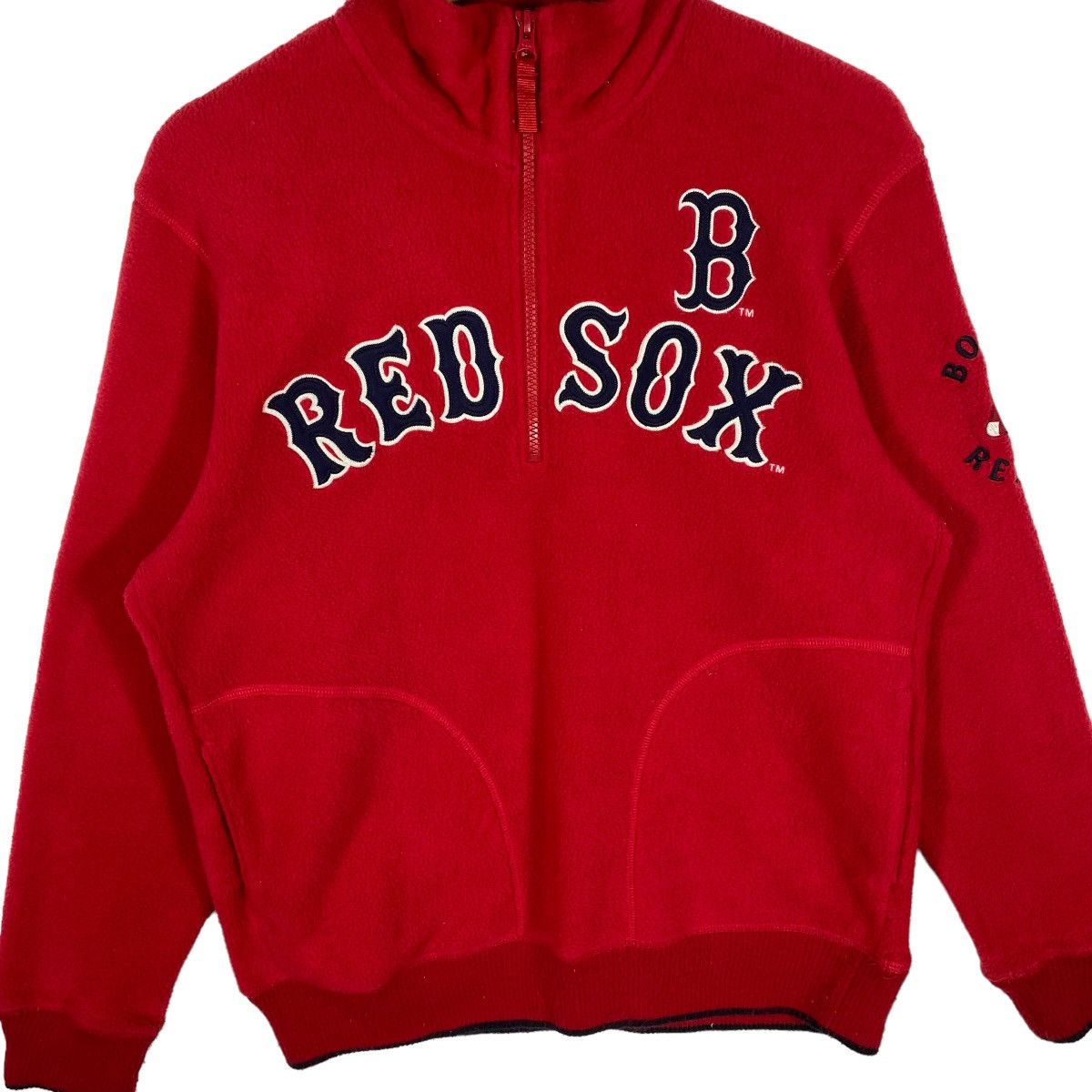 MLB - Vintage Red Sox Boston Fleece Half Zip - 4