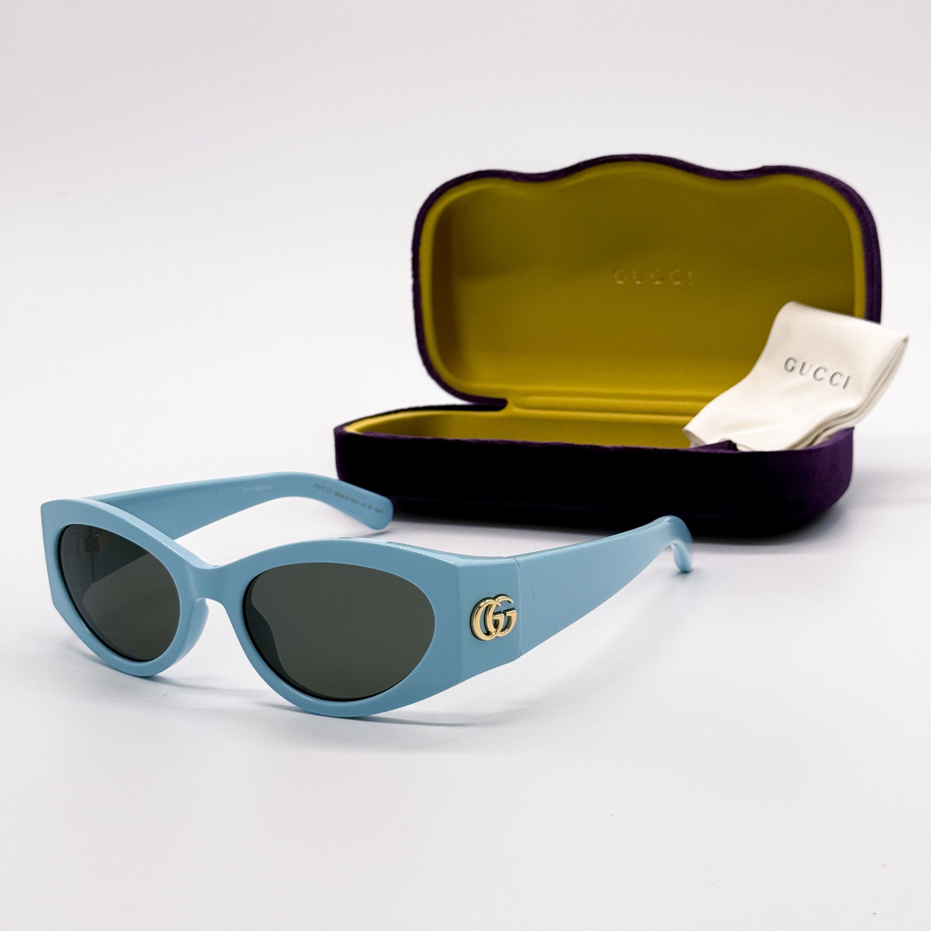 NEW GUCCI GG1401S 004 LIGHT BLUE OVAL WOMEN SUNGLASSES GUCCI - 2