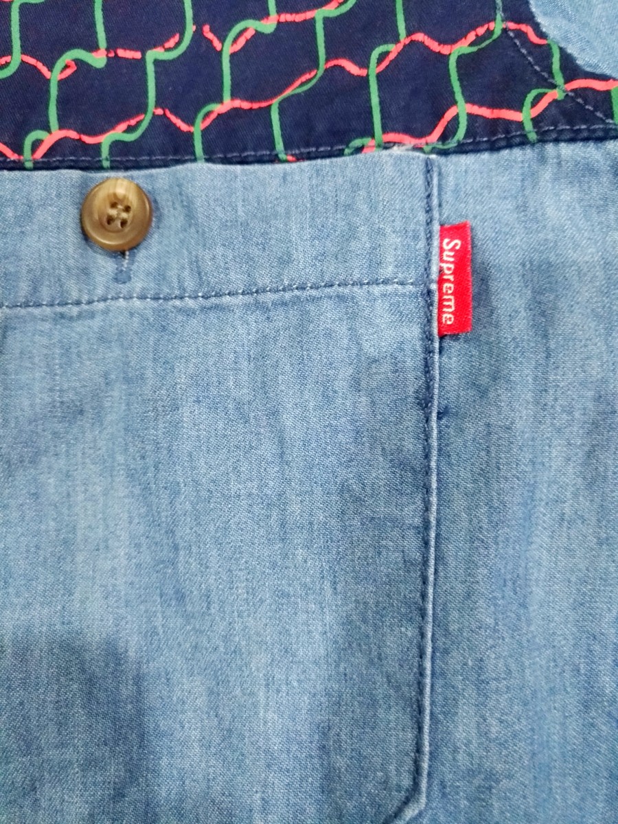 RARE! SUPREME "MESH WIRE" STYLE CHAMBRAY SHIRT - 6