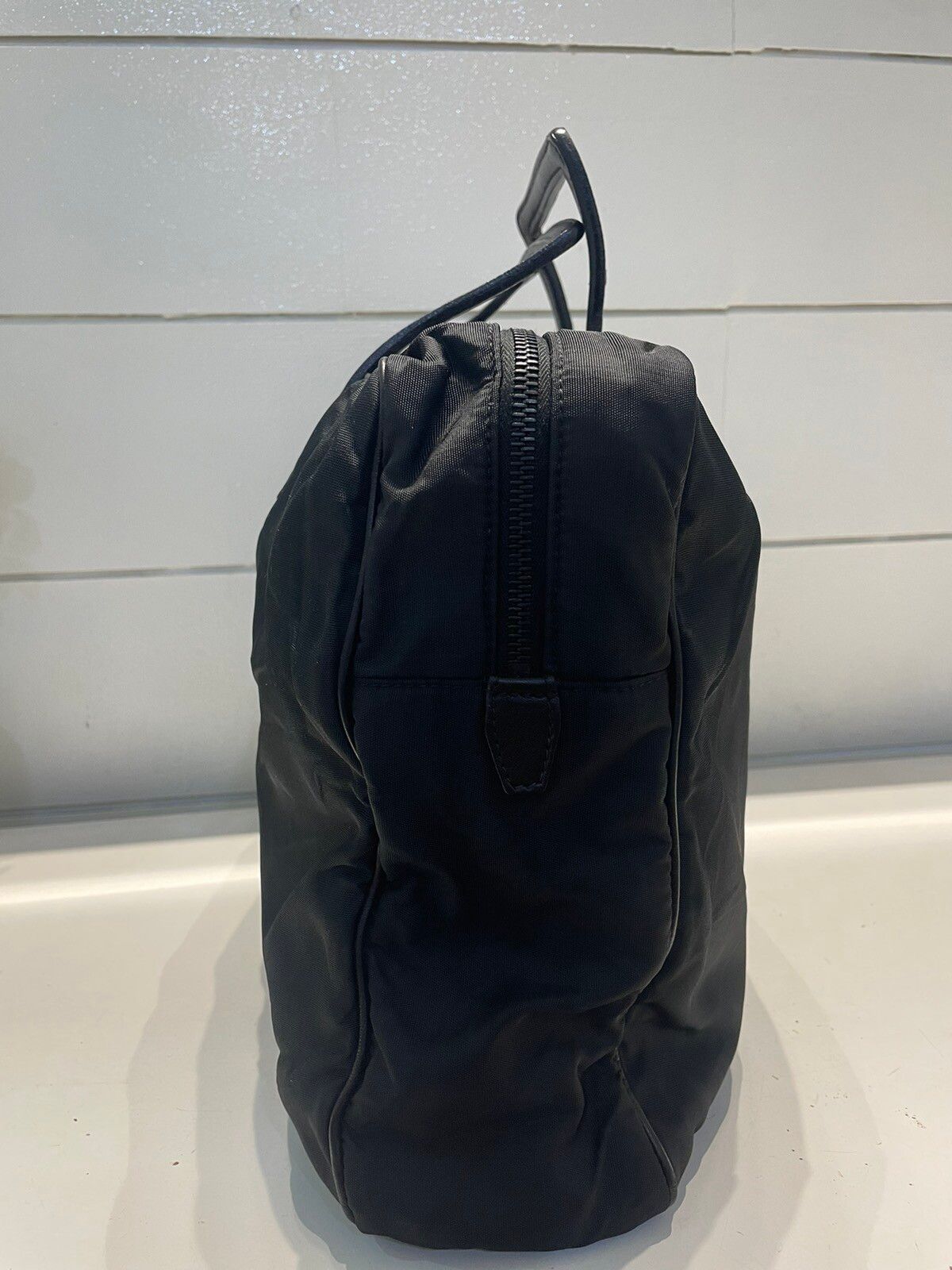 Loewe Black Nylon Leather Handle Travel Bag - 14