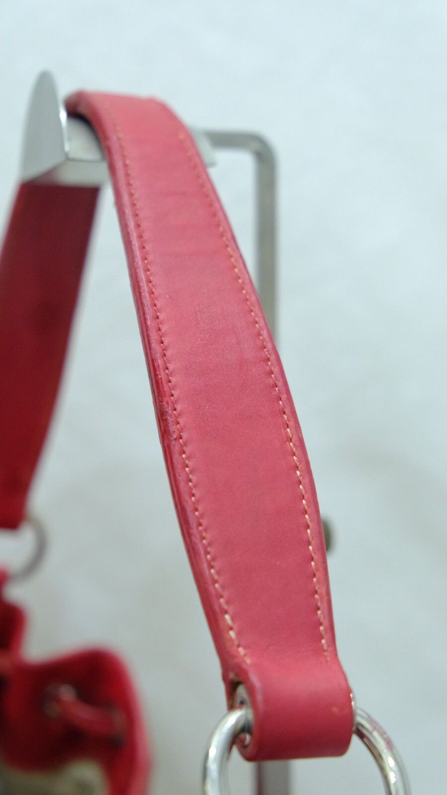 Authentic Prada Jacquard canvas red leather handbag - 9
