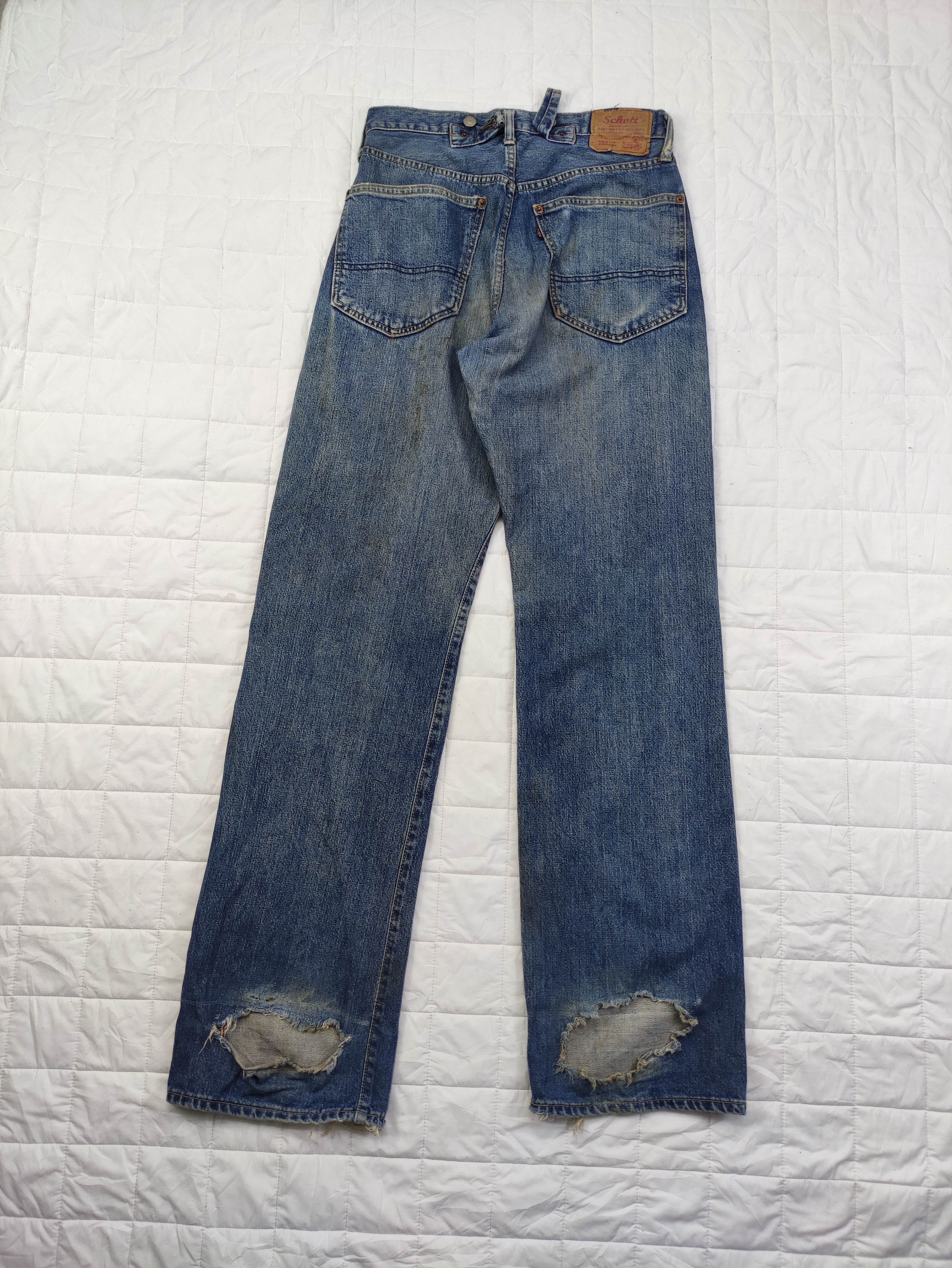 REDLINE🔥Vintage Schott Selvedge Dirty Rusty Denim Jeans - 14