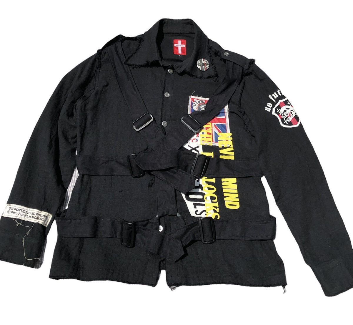 Other Designers Japanese Brand - No Future x Sex Pistols Bondage Strap Raw  Seam Jacket | sogeking | REVERSIBLE