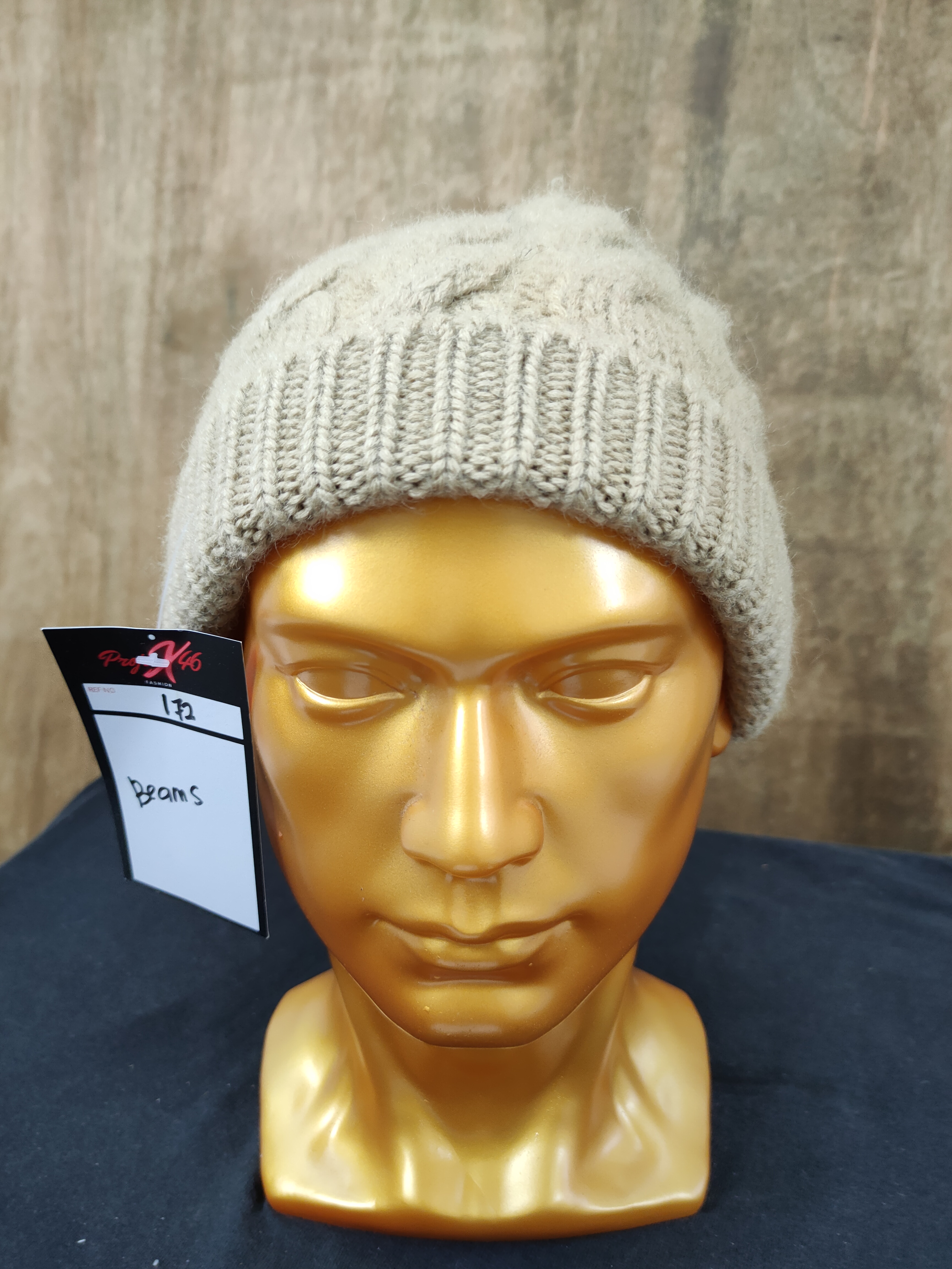 Beams japan mohair cable knitwear beanie hat brown #172 - 5
