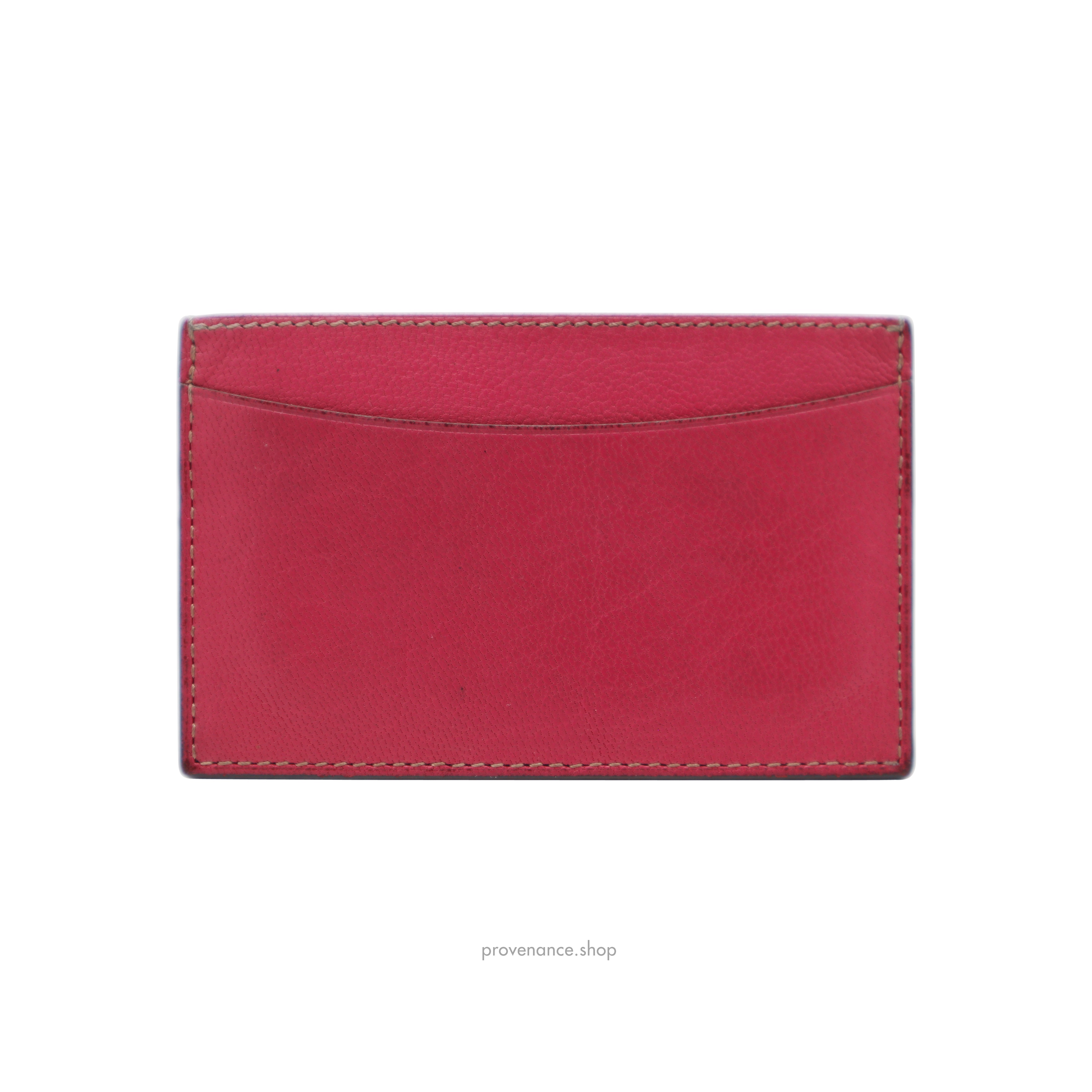 Cartier Card Holder - Raspberry Chevre Leather - 3