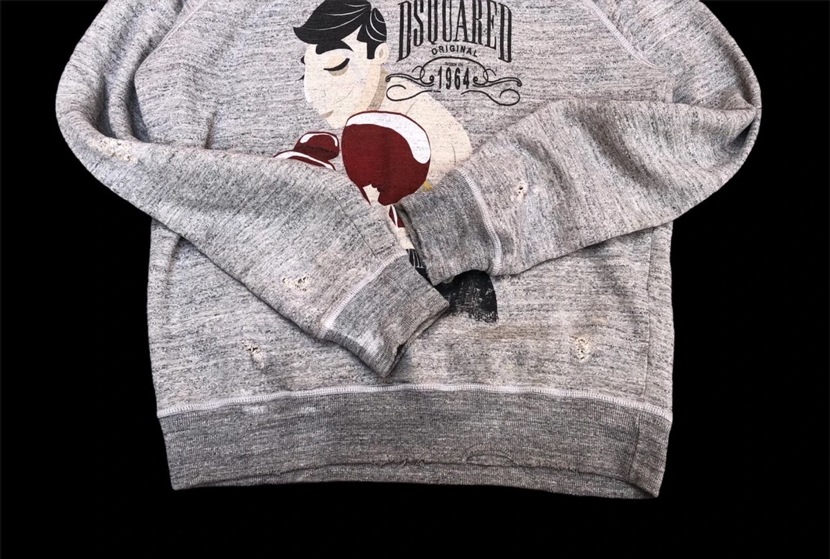 Dsquared2 1964 Boxer Print Distressed Style Sweatshirt - 6
