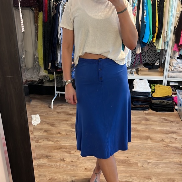 James Perse Bright Blue Midi Skirt - 14