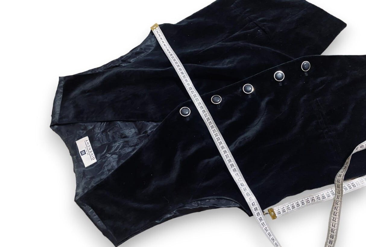 Givenchy En Plus Paris Vintage Vest Viscous Velvet Size 44 - 12