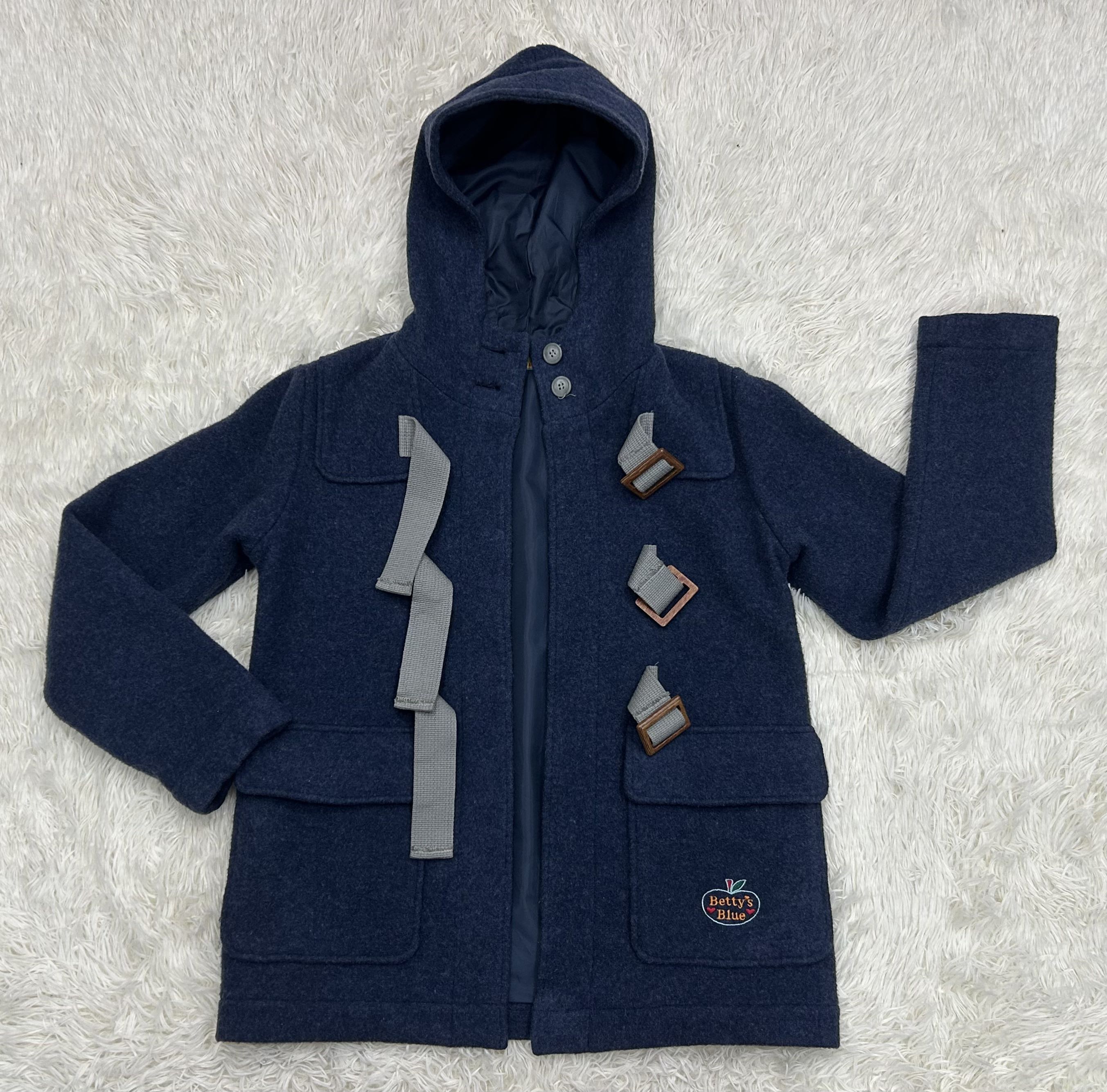 Japanese Brand Betty's Blue Hooded Wool Jacket - 5