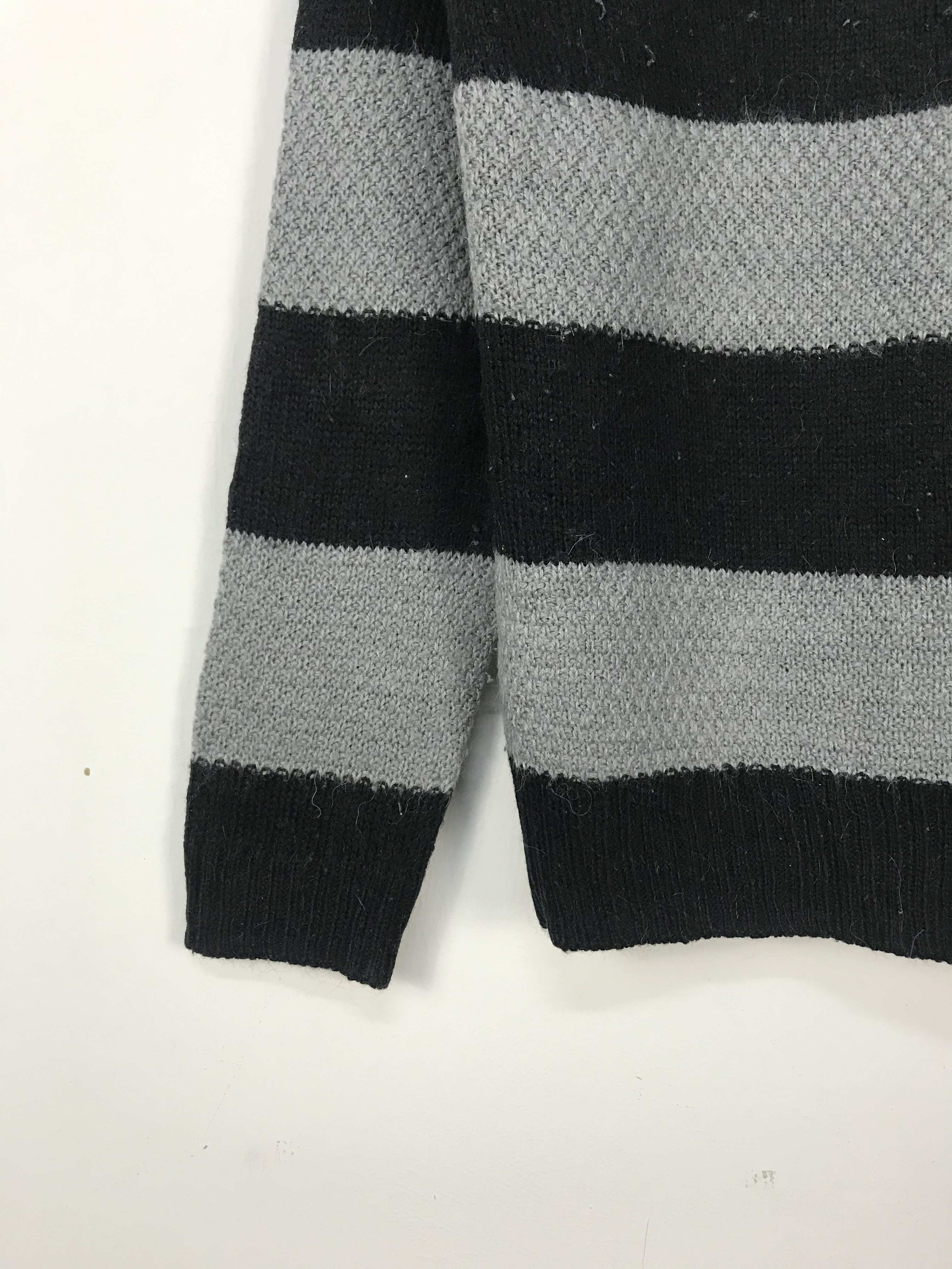 Michel Klein - Michel Klein Grunge Kurt Cobain Stripe Knitwear #2681 - 5