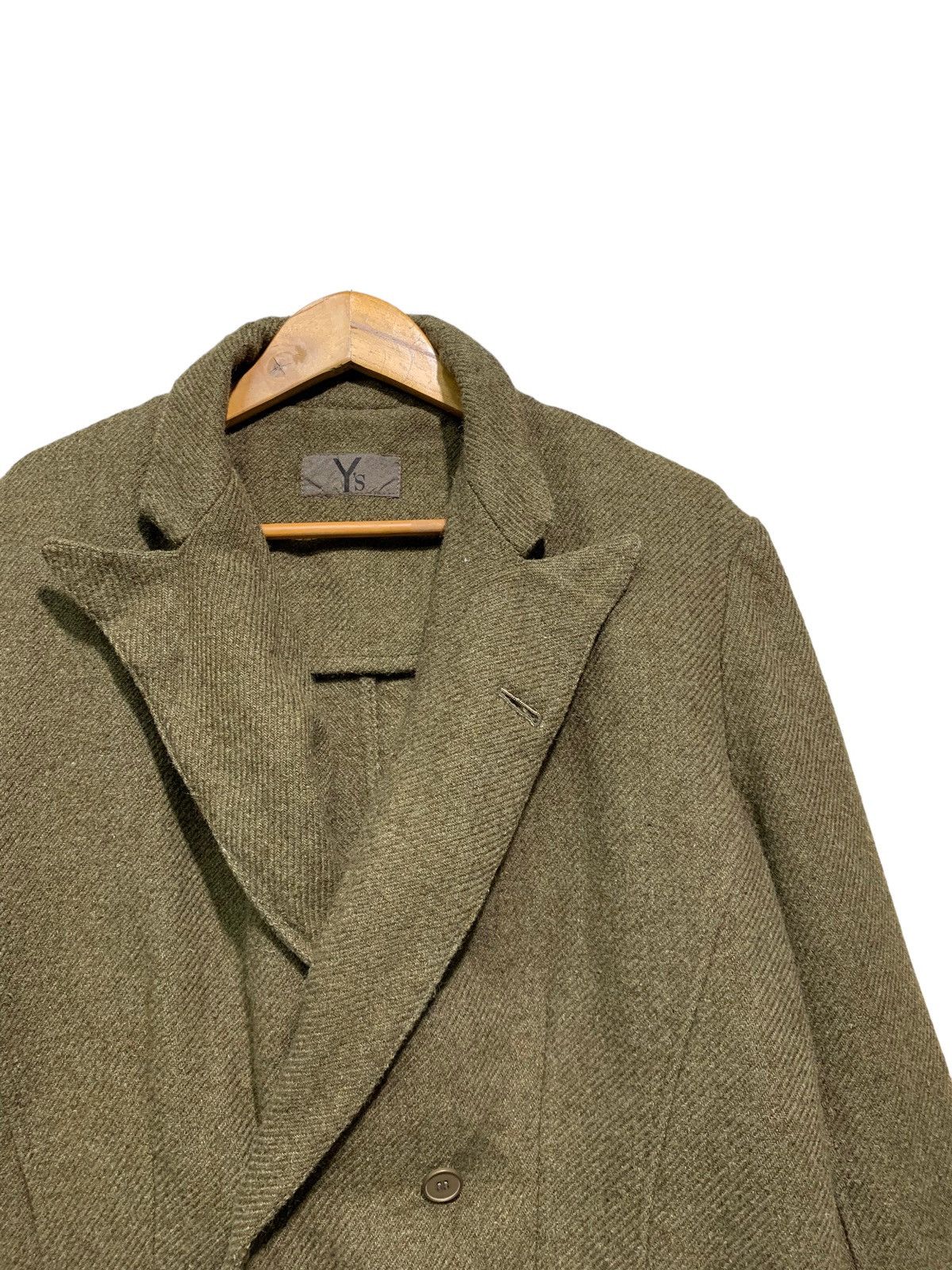 🔥Y’s WOOL DOUBLE BREAT JACKETS OLIVE GREEN - 5