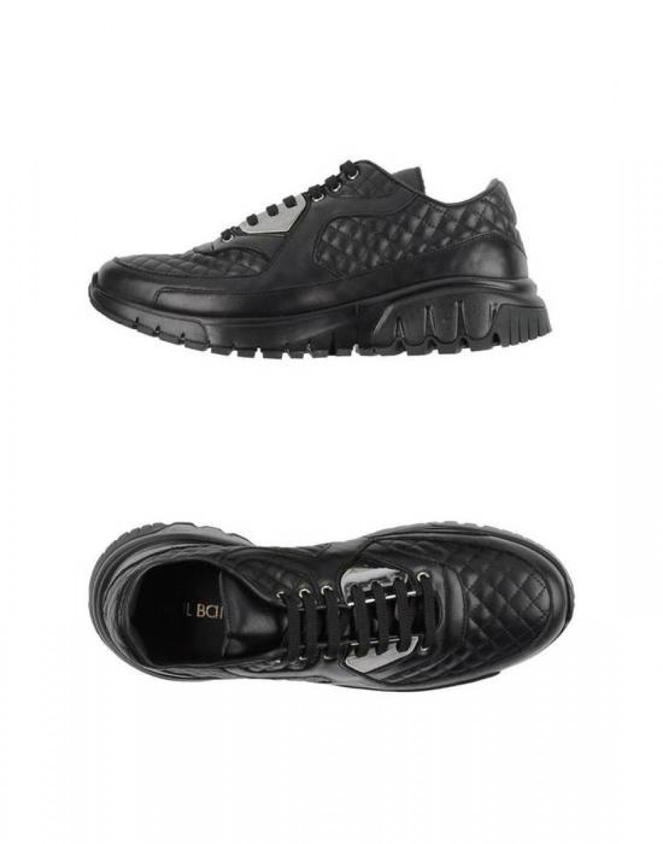 550€ Black Leather Quilted Silver Detail sneaker - 1