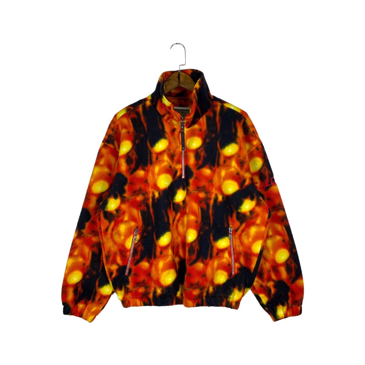 Vintage 90s Salomon Acid Flame Fleece Quater Zip Sweater - 1