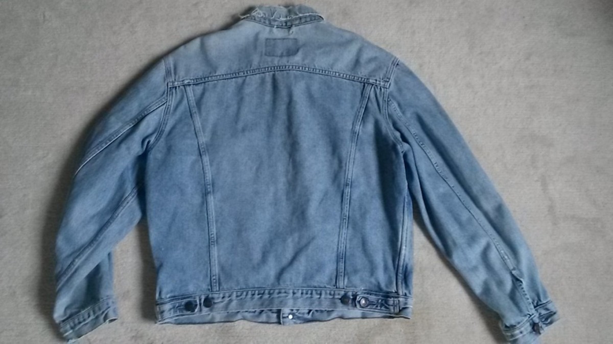 Unique Vintage Distressed Used Light Denim Jacket - 11