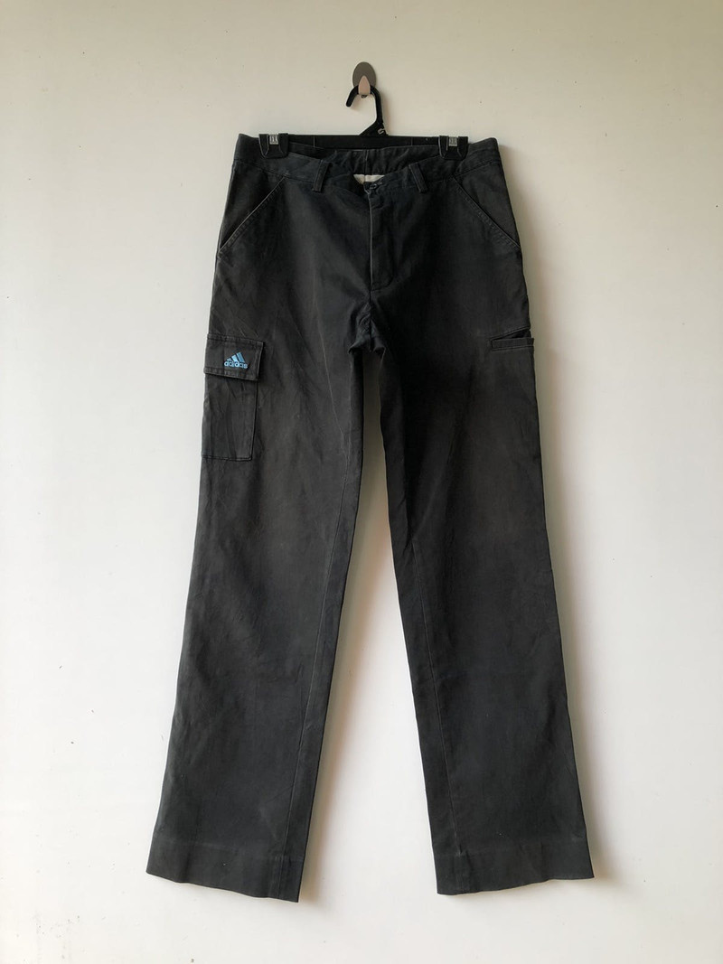 Vintage Adidas cargo faded Black pants - 1