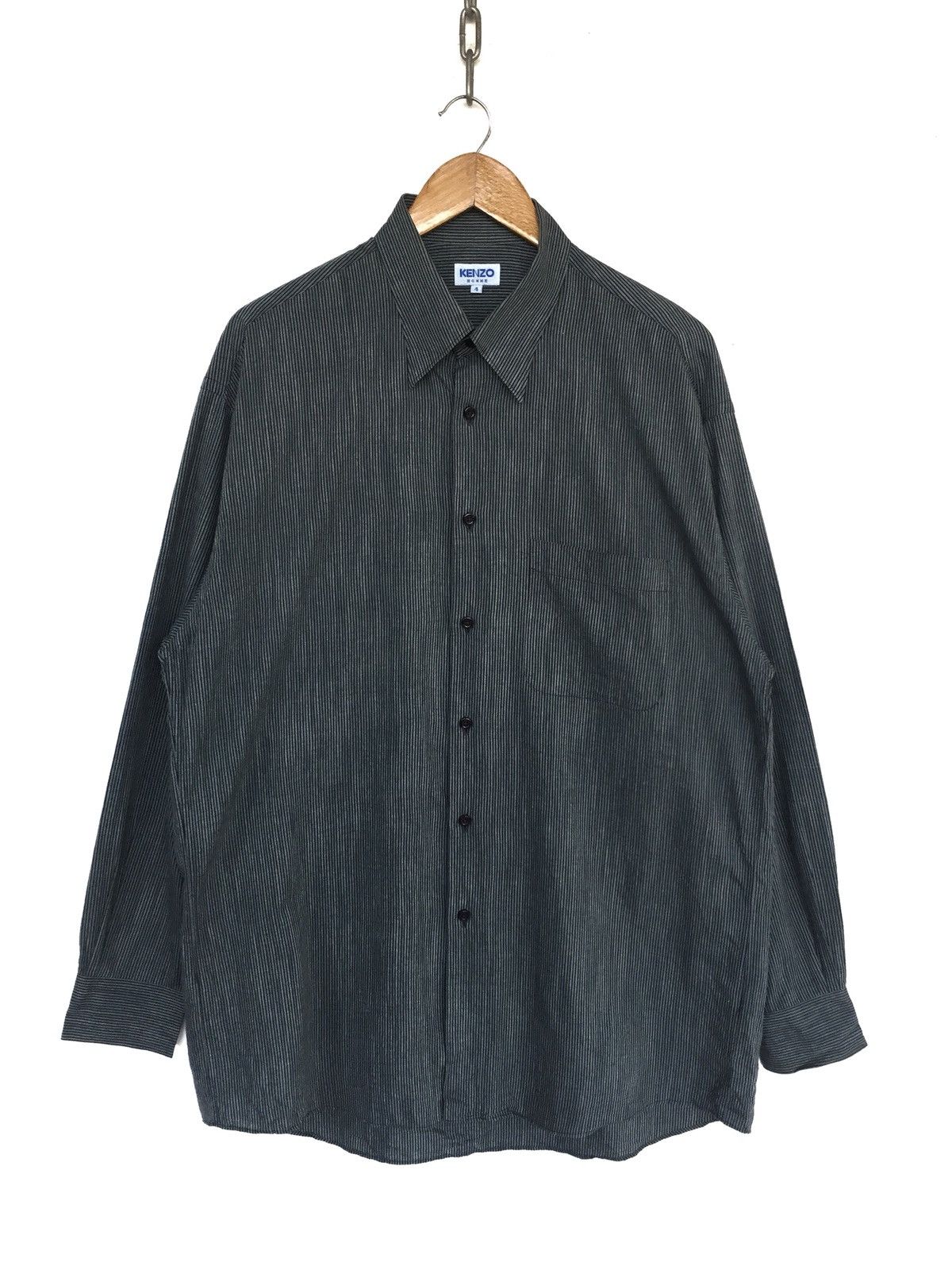 Kenzo Homme Striped Rayon Cotton O/S Button Shirt - 2