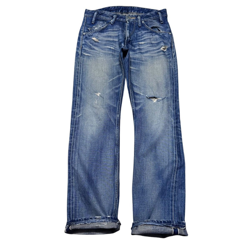 Mr. Olive - Mr Olive Distressed Denim Selvedge Jeans - 1