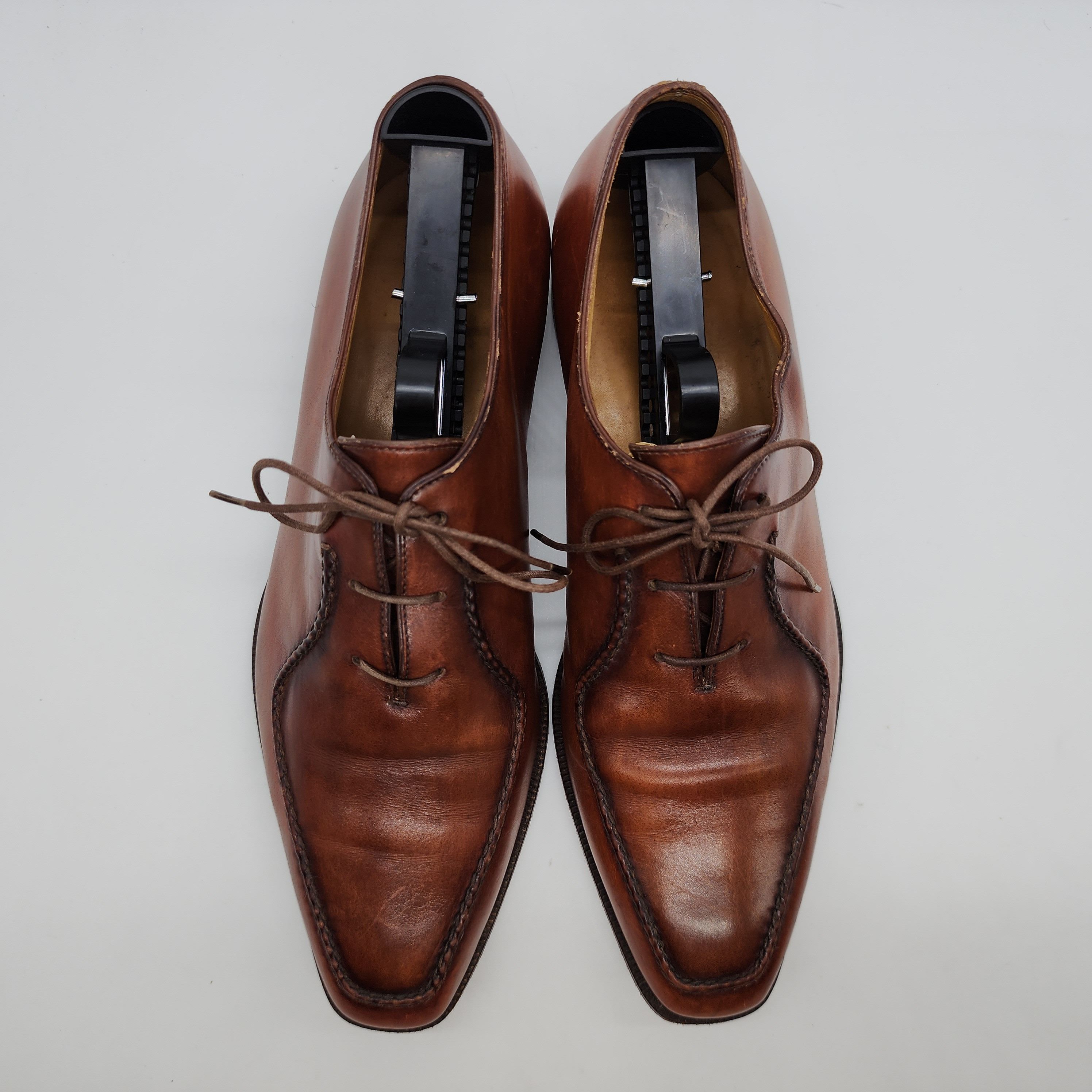 Berluti - Stitched Detail Leather Oxford Shoes - 3