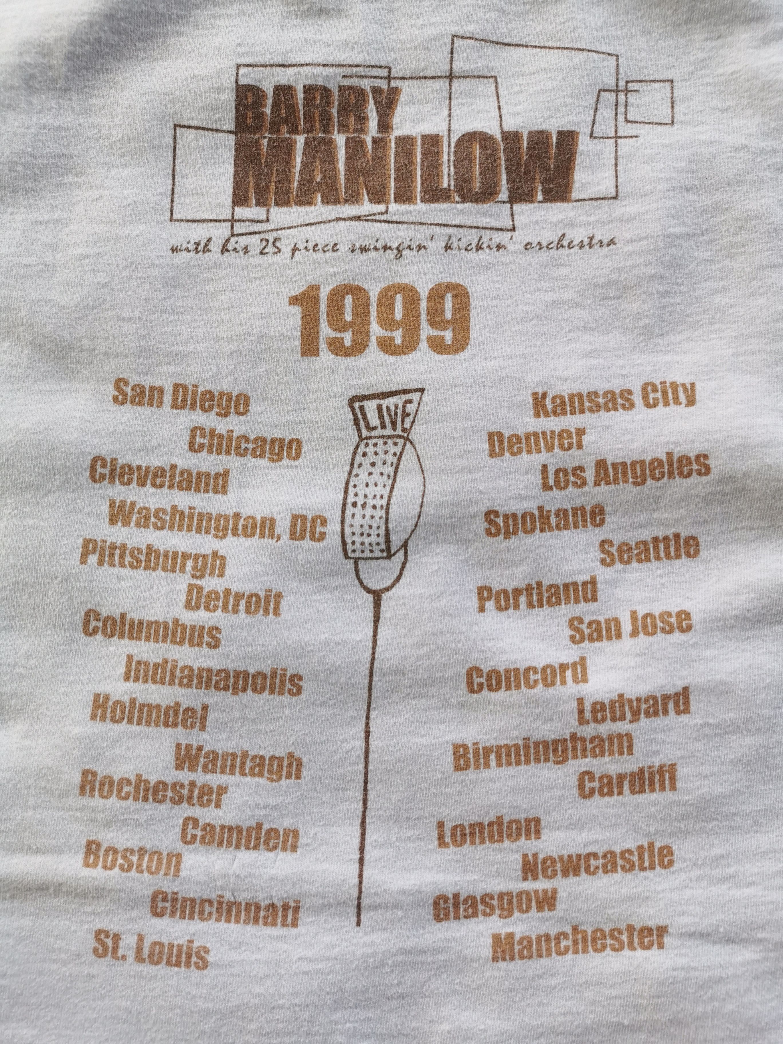 1999 Barry Manilow American Singer Artist Vintage Tshirt - 6