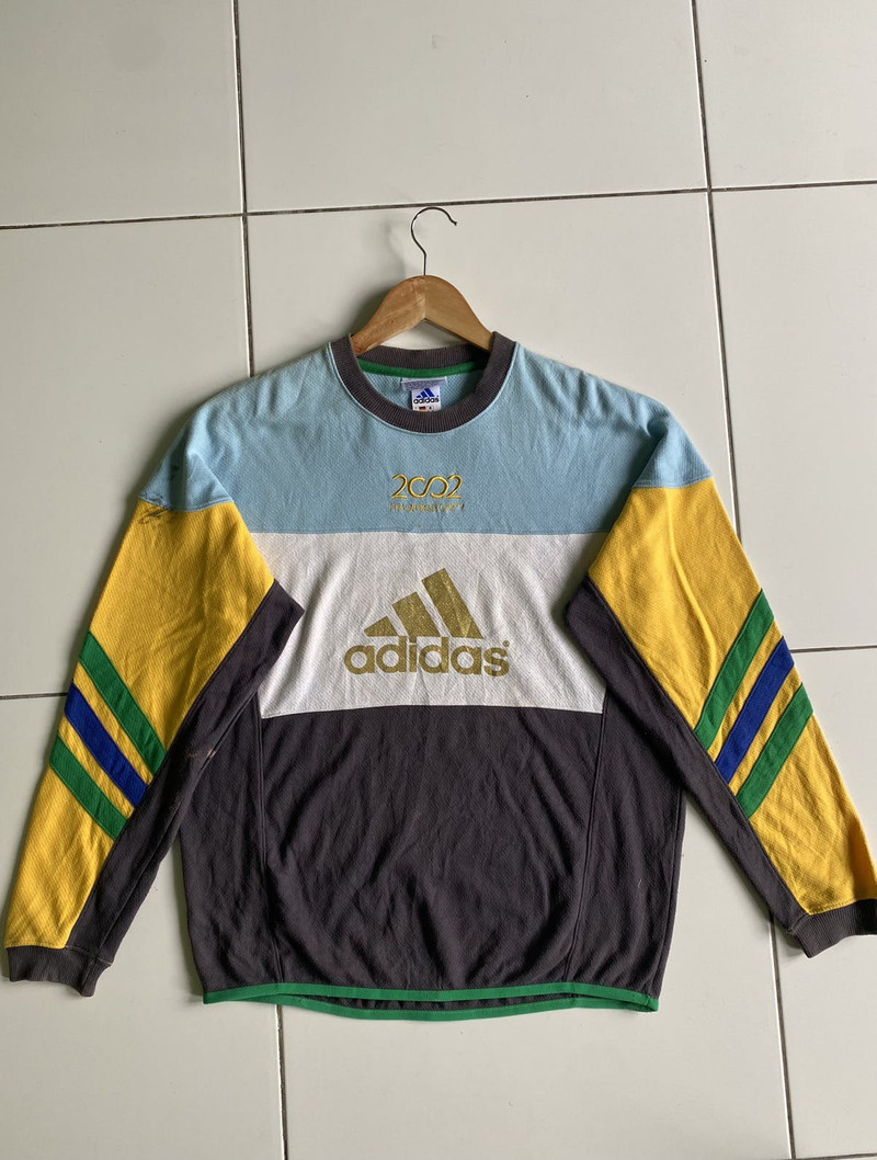 Vintage Adidas Word Cup 2002 Coloublock Sweaters - 1